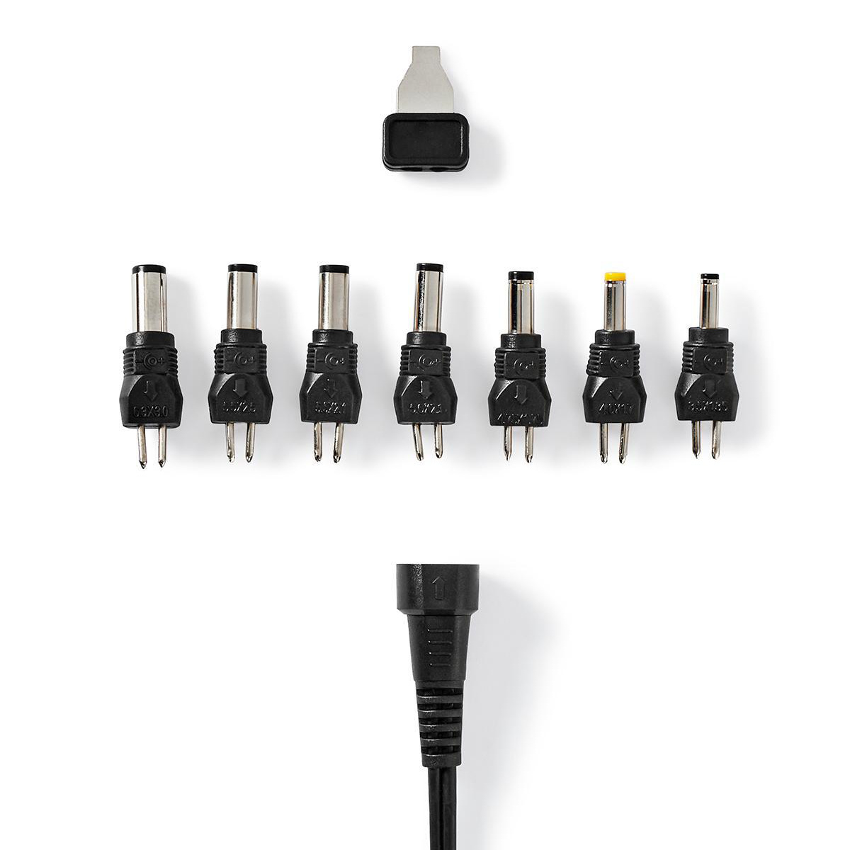 Universele voedingsadapter 5-24V / 1,5-3A / 36W met 7 verwisselbare pluggen / zwart - 1,8 meter - Afbeelding 4
