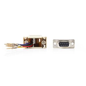 Seriële Adapter | Adapter | D-SUB 9-Pins Female | RJ45 Female | Vernikkeld | Ivoor | Doos