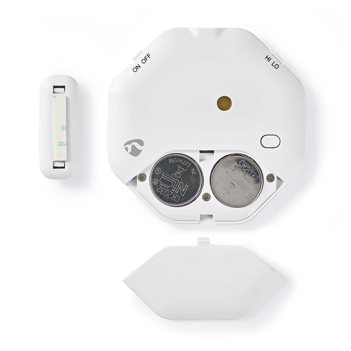 Deur- en raamalarm met sirene | Magnetische sensor | Batterij Gevoed | 2x CR2032 | 85 dB | Wit - Afbeelding 4