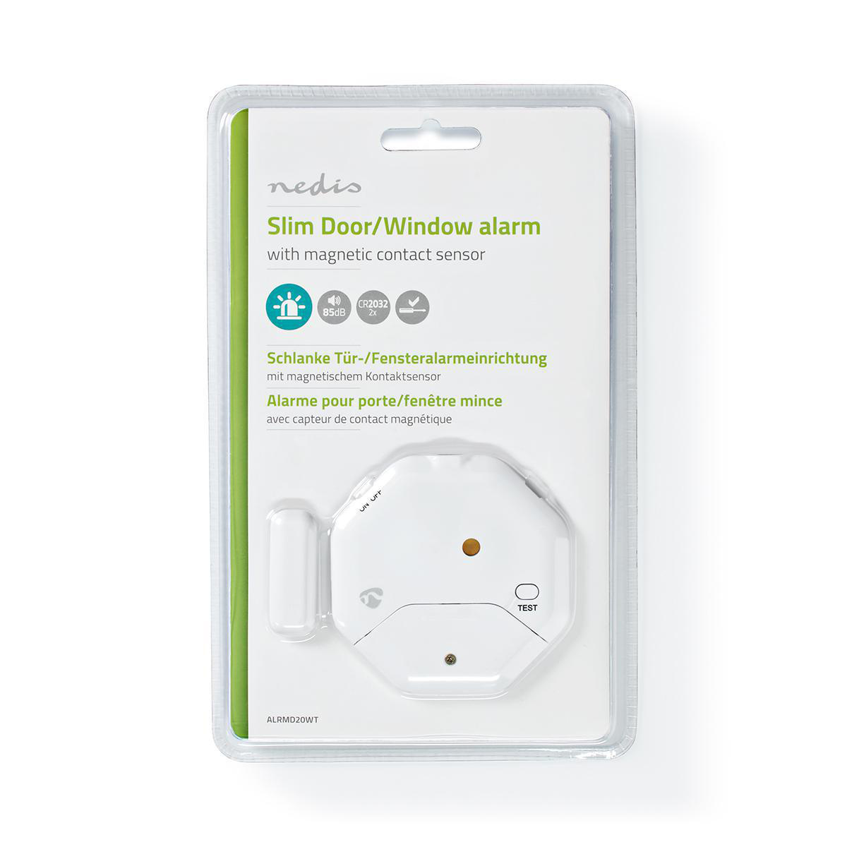 Deur- en raamalarm met sirene | Magnetische sensor | Batterij Gevoed | 2x CR2032 | 85 dB | Wit - Afbeelding 5
