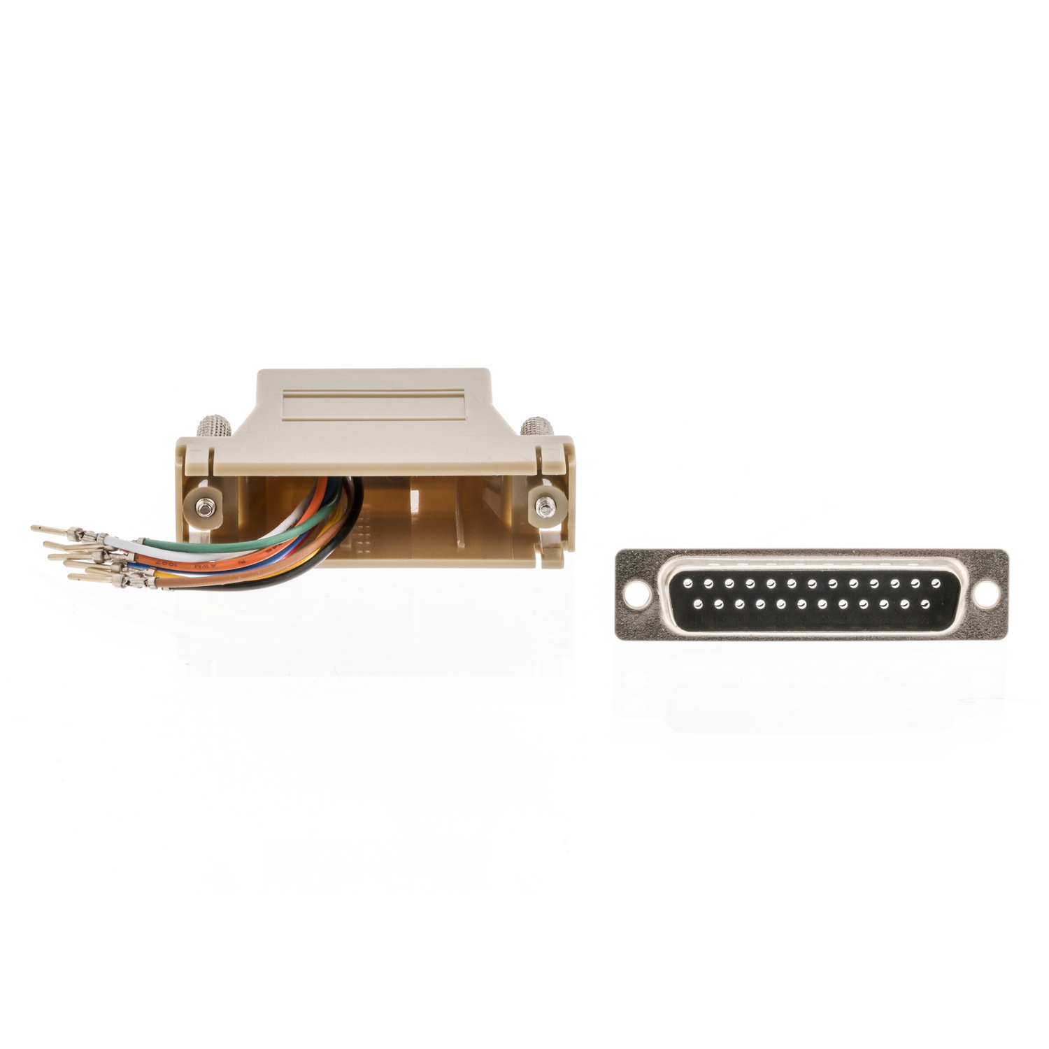Seriële Adapter | Adapter | D-SUB 25-Pins Female | RJ45 Female | Vernikkeld | ABS | Ivoor | Doos