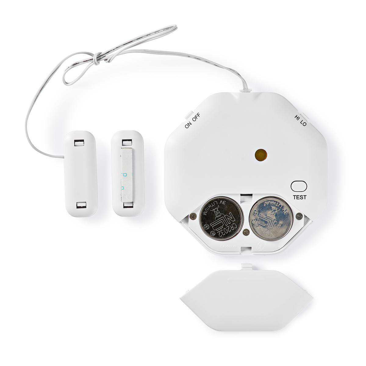 Deur- en raamalarm met sirene | Glasbreuksensor / Magnetische sensor | Batterij Gevoed | 2x CR2032 | 85 dB | Wit - Afbeelding 3