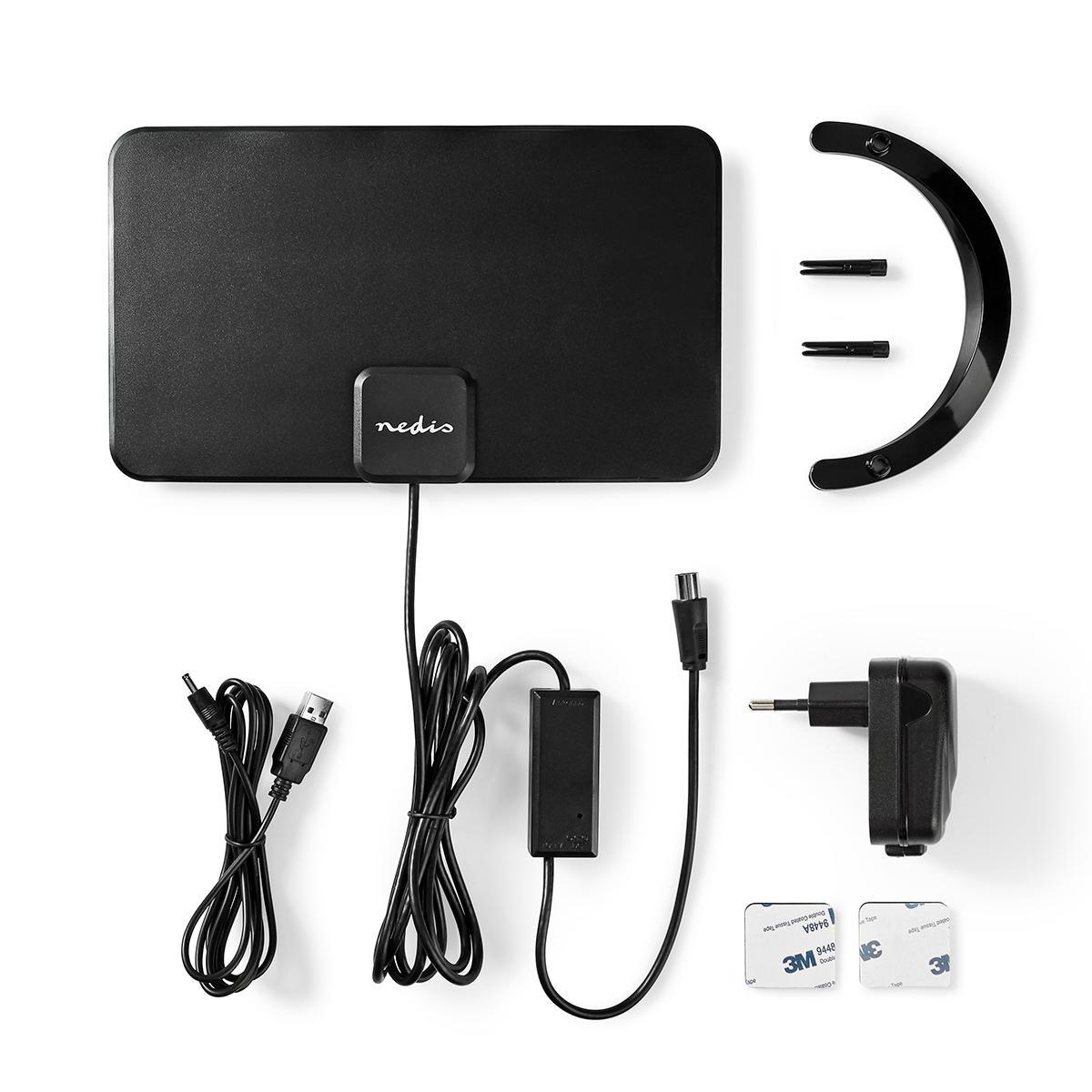 Binnenantenne | Actief | FM / UHF / VHF | Ontvangstbereik: 0-25 km | LTE700 | Versterking: 26 dB | ABS | Zwart - Afbeelding 5