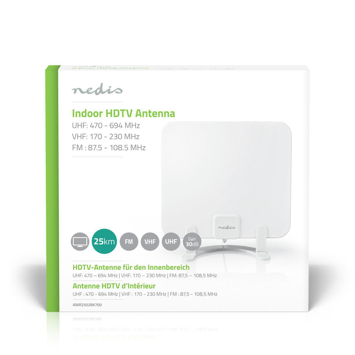 Binnenantenne | Actief | FM / UHF / VHF | Ontvangstbereik: 0-25 km | LTE700 | Versterking: 30 dB | ABS | Wit - Afbeelding 7