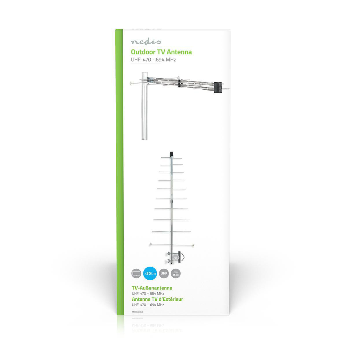 Nedis UHF DVB-T/T2 antenne voor buiten - passief - 12 dB - LTE700 filter / grijs - Afbeelding 5