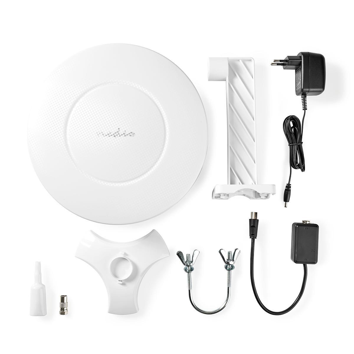 Nedis FM/UHF/VHF DVB-T/T2 DAB+ HDTV antenne voor buiten - actief - 28 dB - LTE700 filter / wit - Afbeelding 9