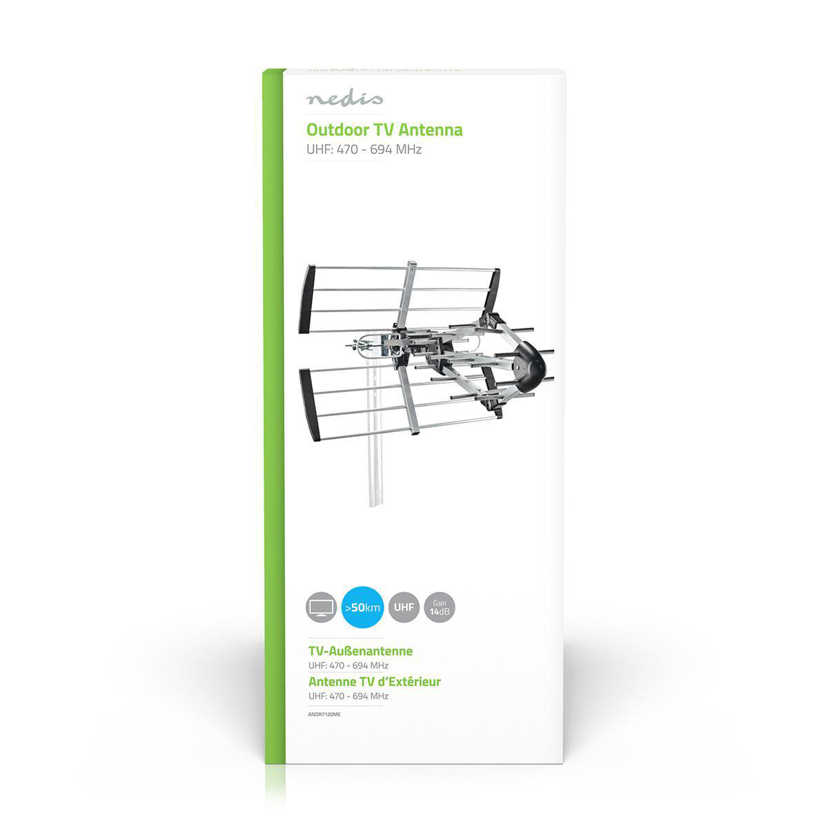 Buitenantenne | UHF | Ontvangstbereik: ≥50 km | LTE700 | Versterking: 14 dB | 75 Ohm | Antenne lengte: 841 mm | ABS / Aluminium - Afbeelding 6