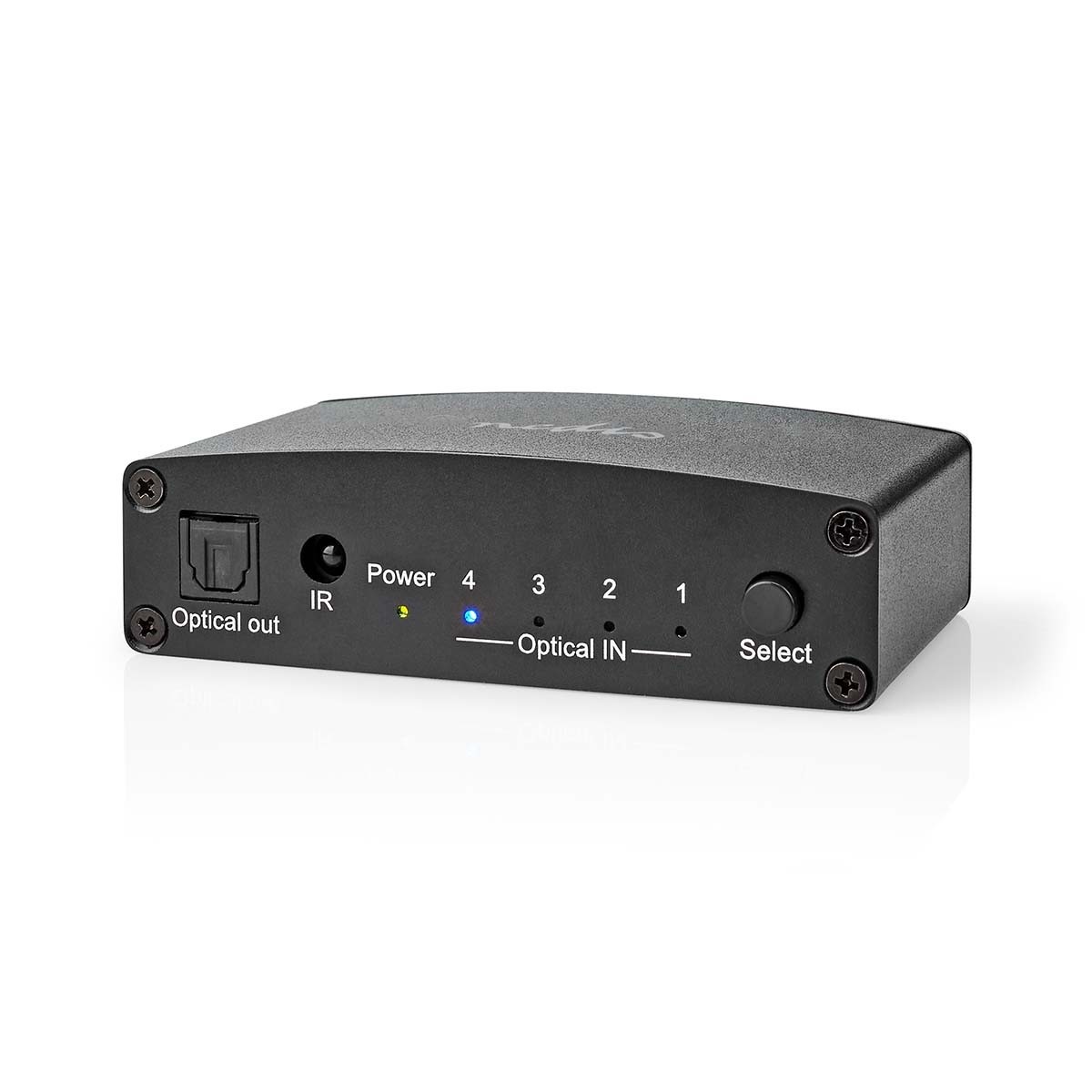 Nedis digitale optische Toslink audio schakelaar met afstandsbediening - 4 in - 1 uit - Afbeelding 2