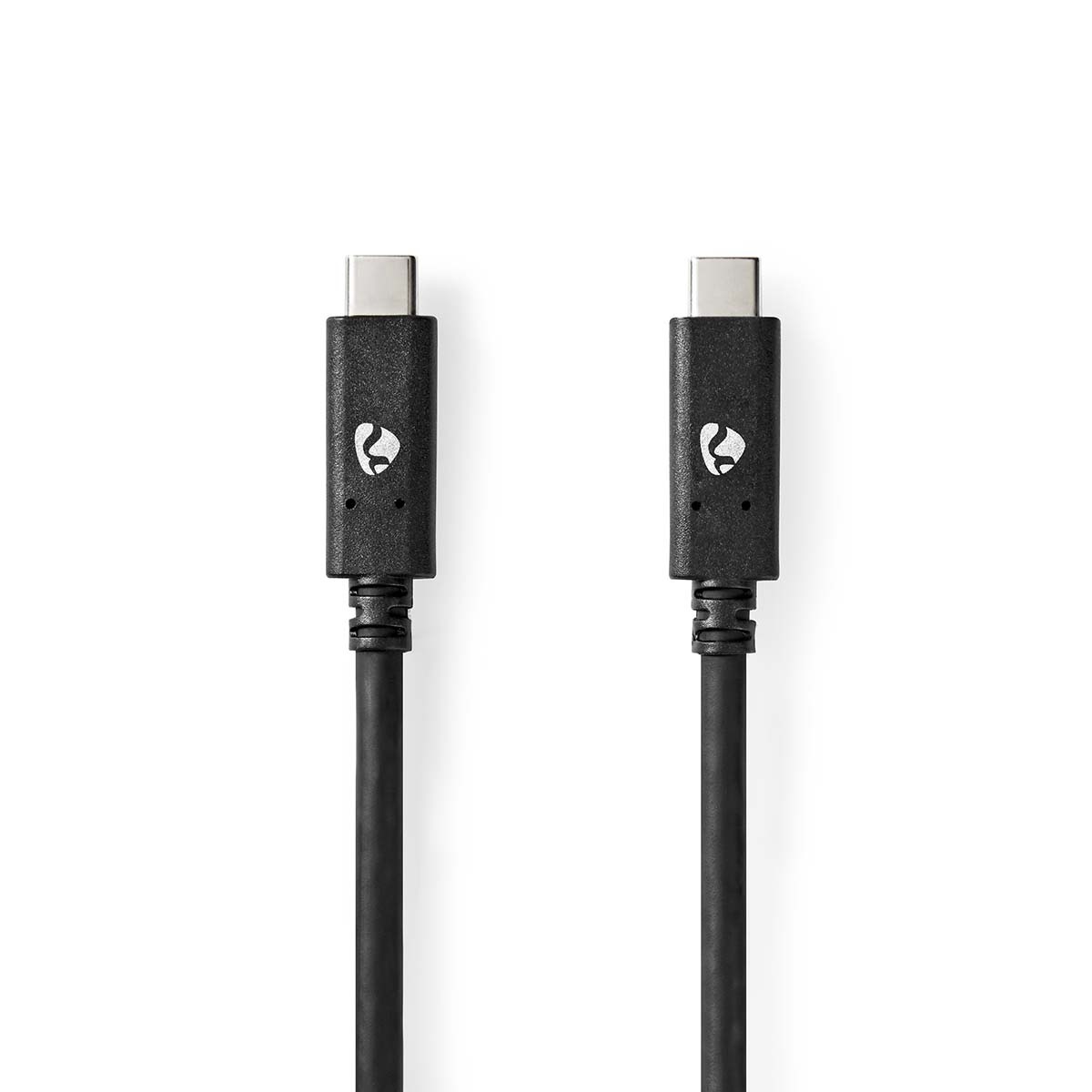 Nedis USB-C naar USB-C kabel met E-Marker chip - USB3.2 (tot 10 Gbit/s) - PD tot 20V/5A - video tot 4K 60Hz / zwart - 1 meter