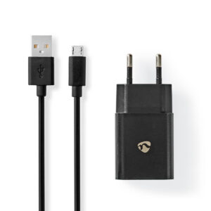 Oplader | 12 W | 1x 2.1 A | Outputs: 1 | USB-A | Micro-USB | 1.00 m | Single Voltage Output | Zwart