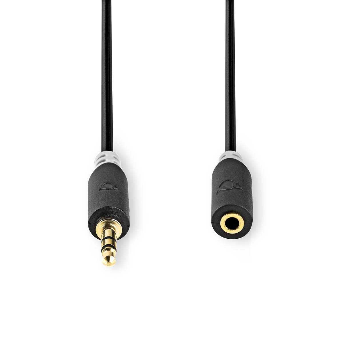 Nedis 3,5mm Jack stereo audio verlengkabel / zwart - 1 meter - Afbeelding 2