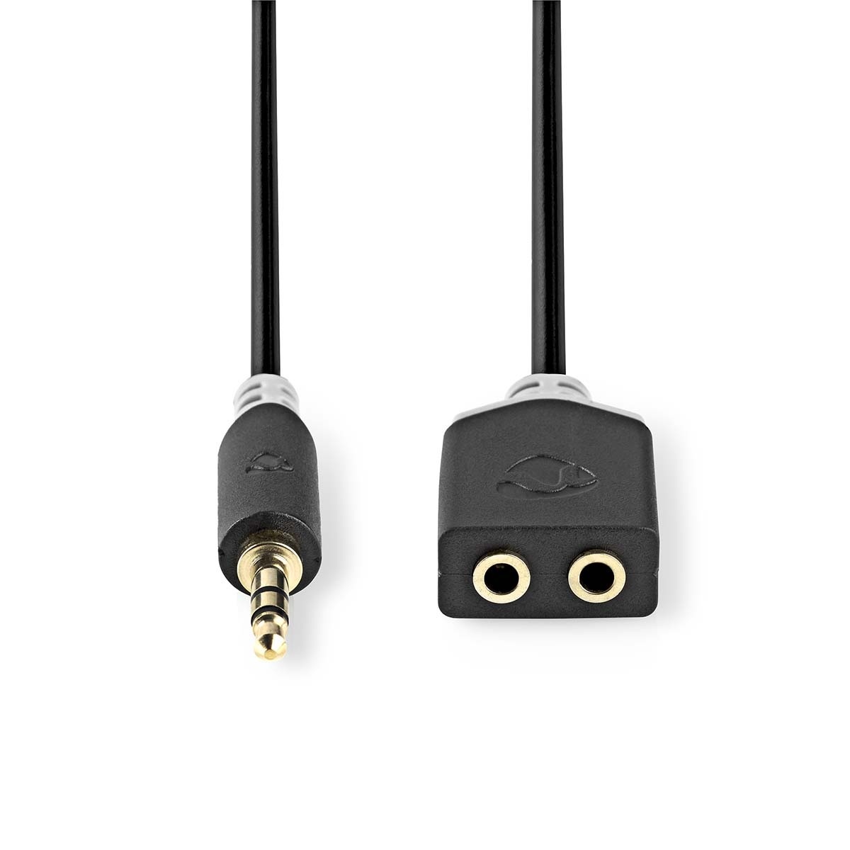 Nedis 3,5mm Jack stereo audio splitter / zwart - 0,20 meter - Afbeelding 2