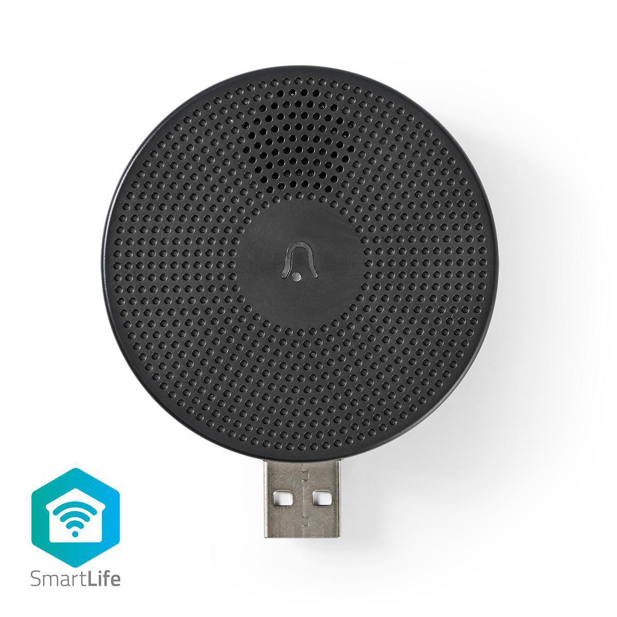 SmartLife Gong | RF, frequentie 433 MHz | Accessoire voor: WIFICDP10GY / WIFICDP30WT / WIFICDP40CWT | USB Gevoed | 4 Melodiën | 5 V DC | Instelbaar volume | Zwart