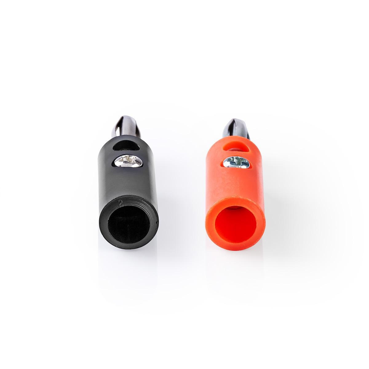 Nedis banaan connector set voor luidsprekerkabel tot 4 mm / 2x rood + 2x zwart - Afbeelding 2