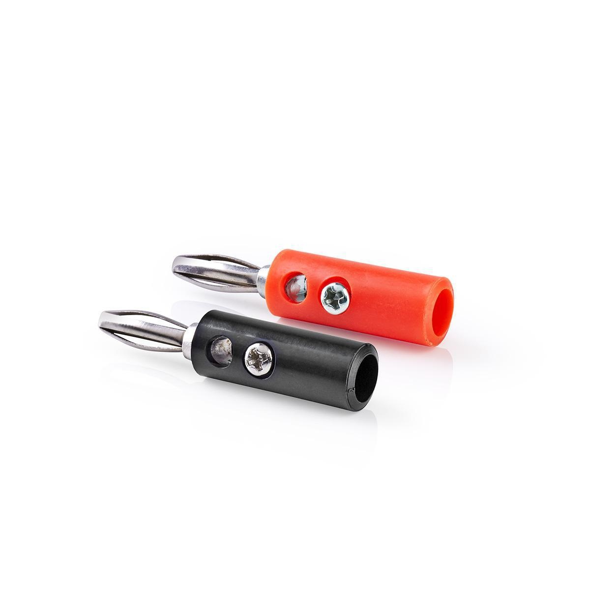 Nedis banaan connector set voor luidsprekerkabel tot 4 mm / 2x rood + 2x zwart - Afbeelding 3