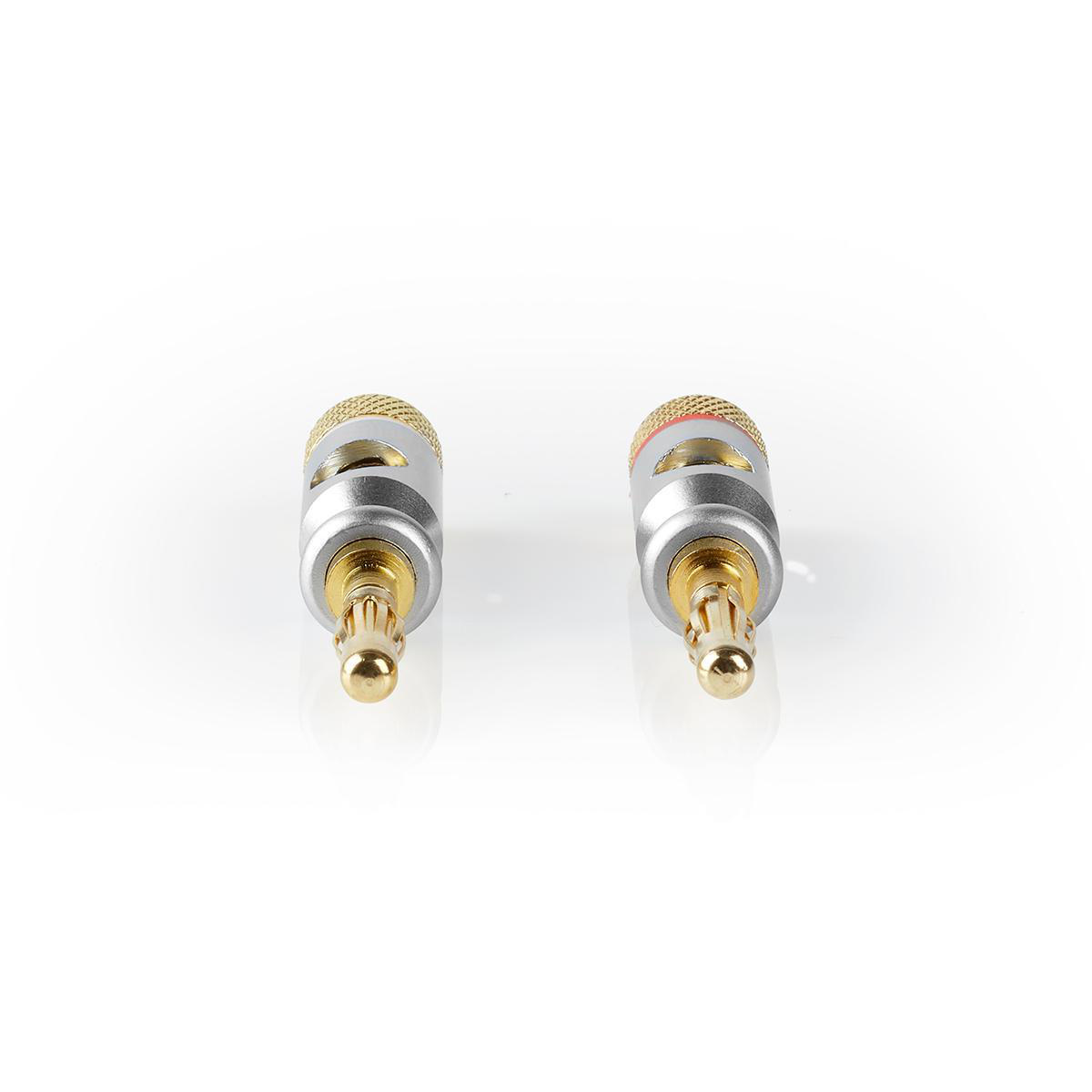 Premium banaan connector set voor luidsprekerkabel tot 7 mm / 1x rood + 1x wit - Afbeelding 2