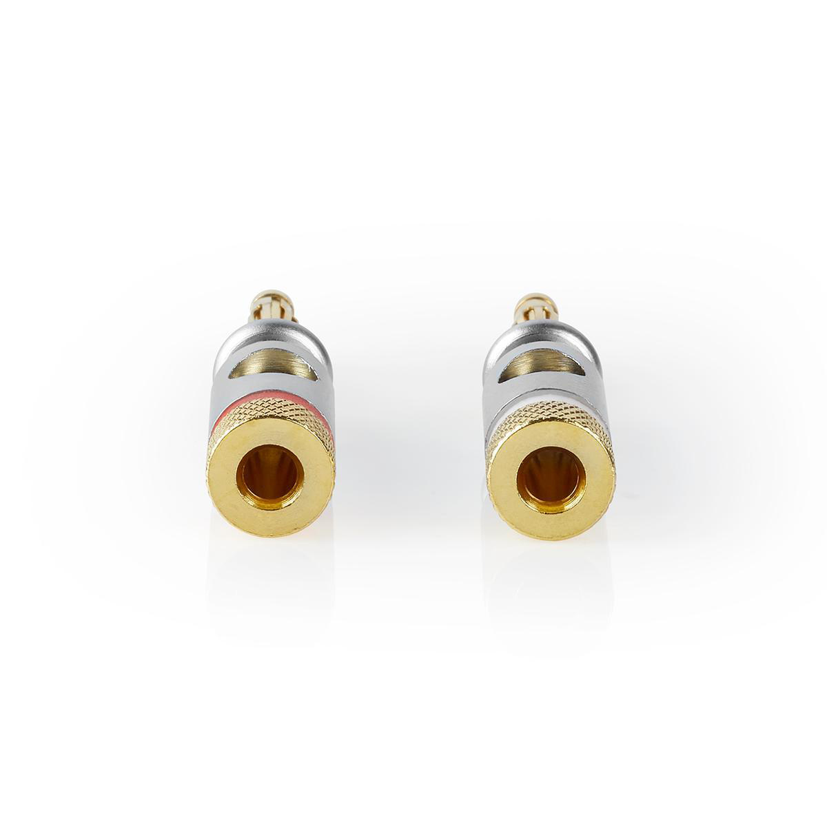 Premium banaan connector set voor luidsprekerkabel tot 7 mm / 1x rood + 1x wit - Afbeelding 3