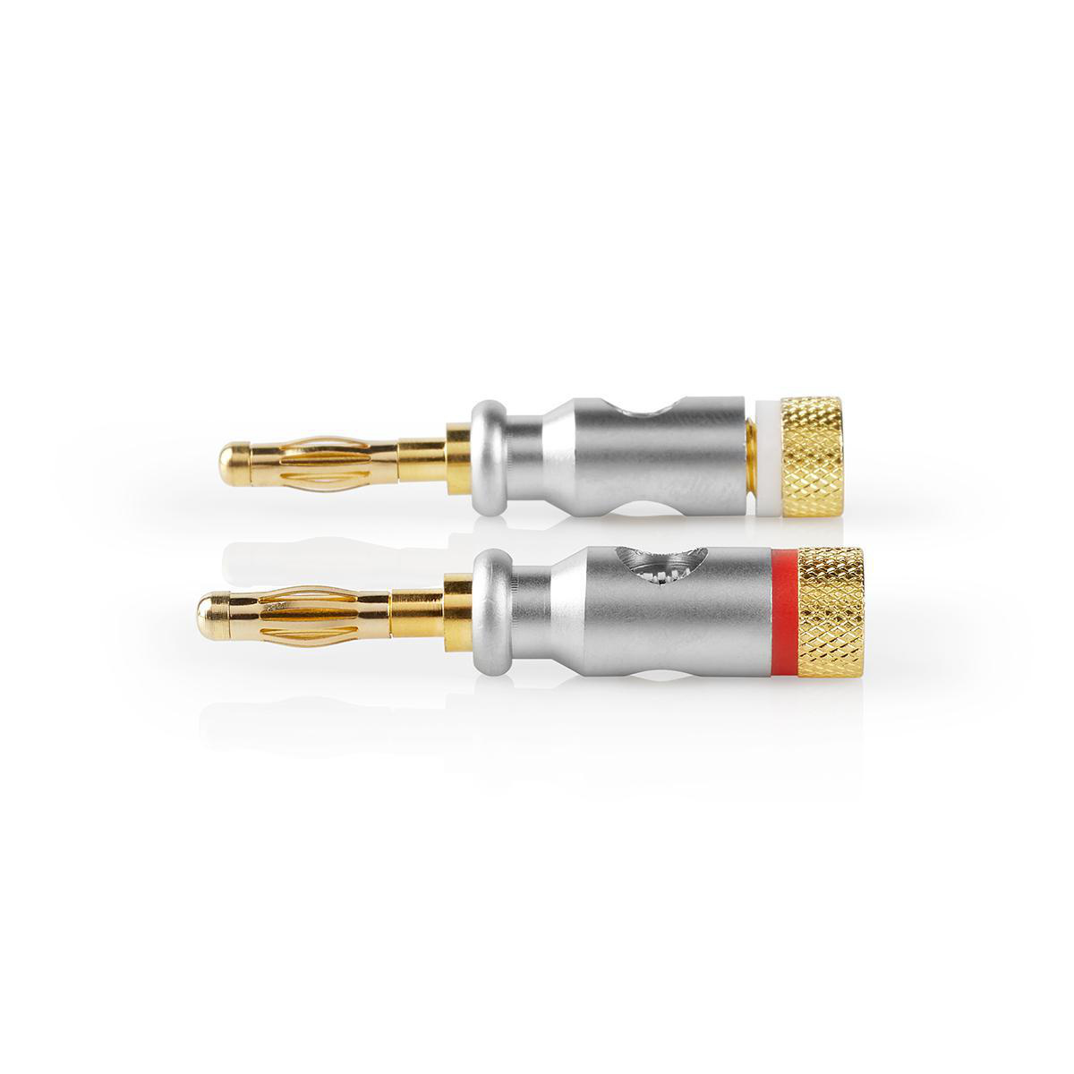 Premium banaan connector set voor luidsprekerkabel tot 7 mm / 1x rood + 1x wit - Afbeelding 4