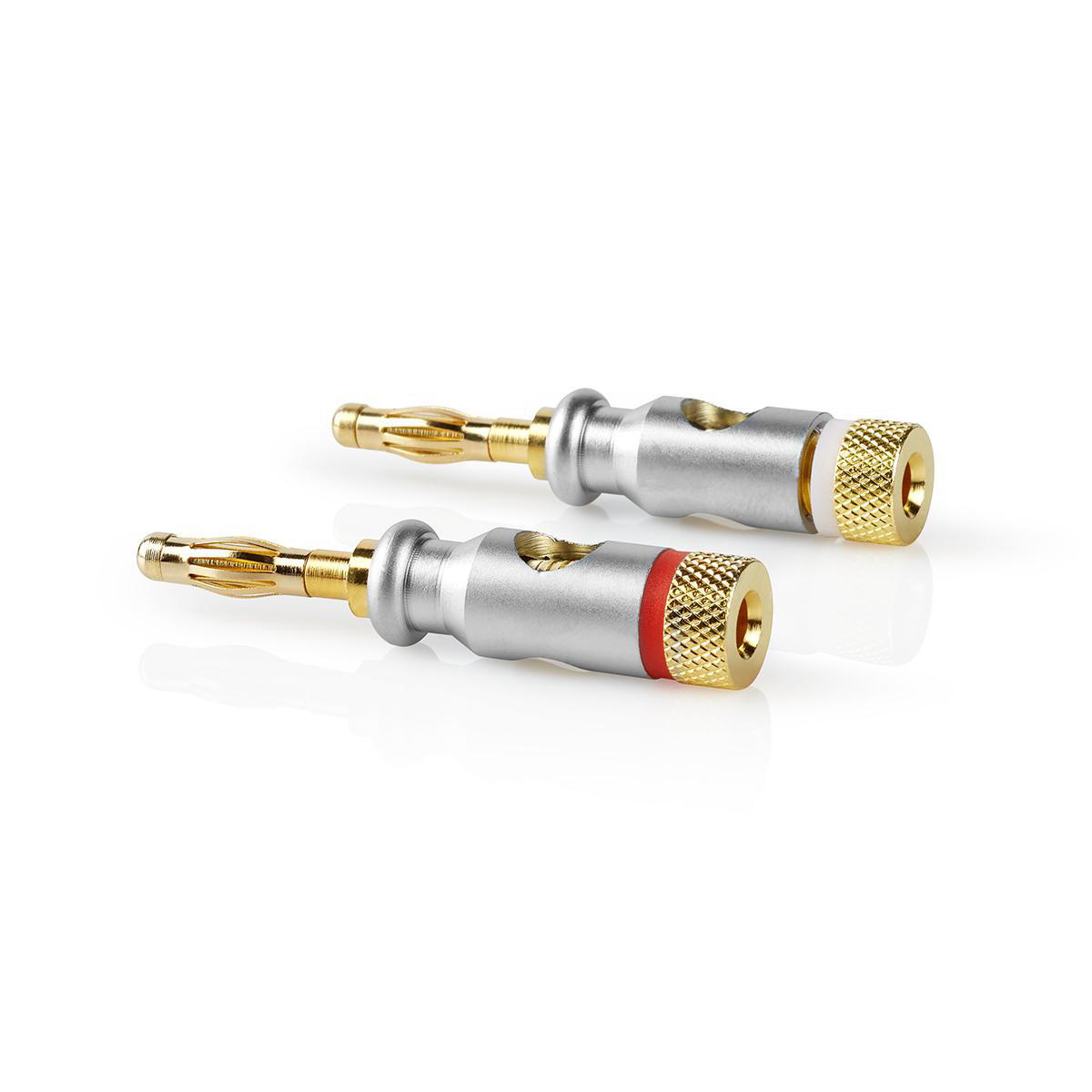 Premium banaan connector set voor luidsprekerkabel tot 7 mm / 1x rood + 1x wit - Afbeelding 5