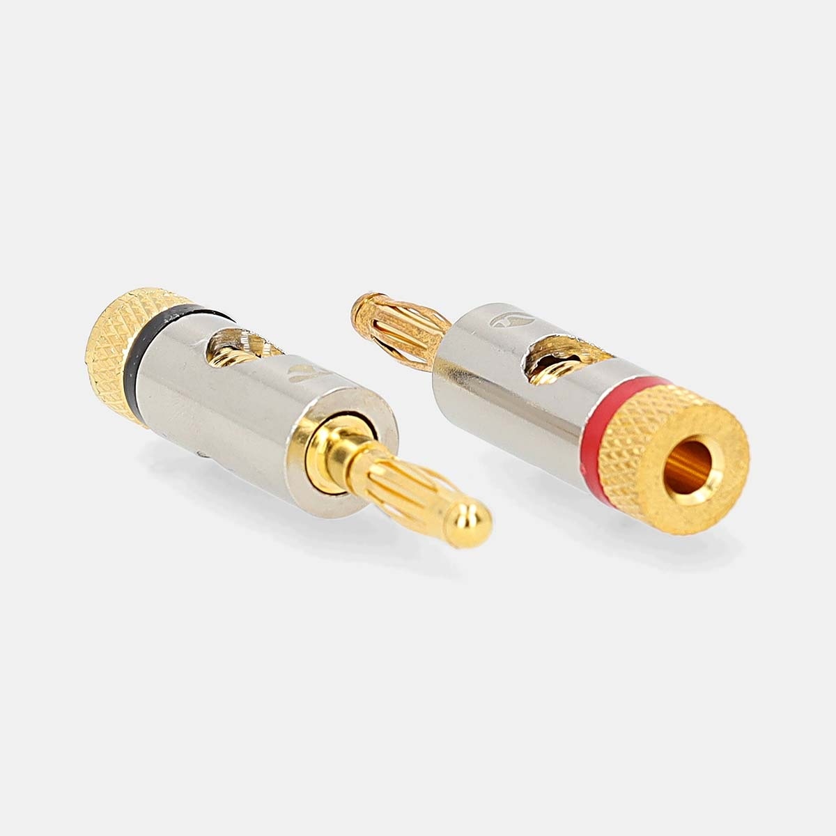Banaanstekker | Recht | Male | Verguld | Schroef | Diameter kabelinvoer: 3.0 mm | Metaal | Goud | 2 Stuks | Cover Window Box - Afbeelding 3