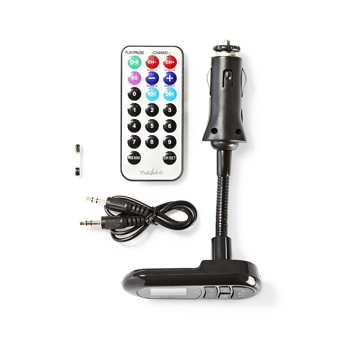 FM-Audiotransmitter voor Auto | Zwanenhals | Handsfree bellen | 0.4 " | LCD-Scherm | Bluetooth® | 5.0 V DC / 0.5 A | Google Assistant / Siri | Zwart - Afbeelding 3