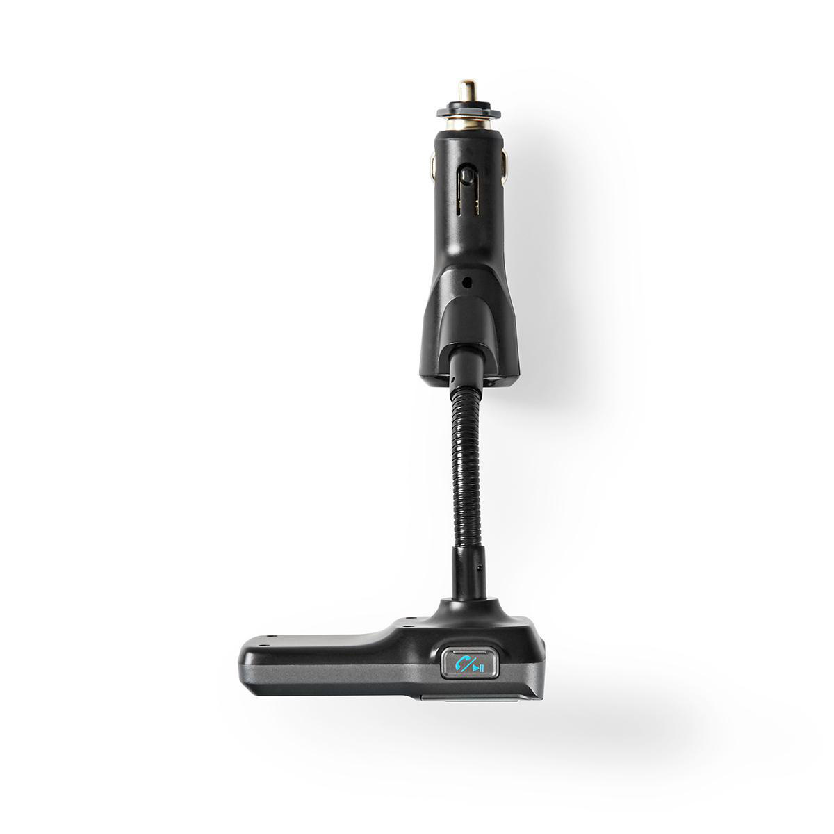 FM-Audiotransmitter voor Auto | Zwanenhals | Handsfree bellen | 2.0 " | LED-Scherm | Bluetooth® | QC 3.0 / 5.0 V DC / 2.4 A | Snelladen | Bass boost | Google Assistant / Siri | Grijs / Zwart - Afbeelding 4