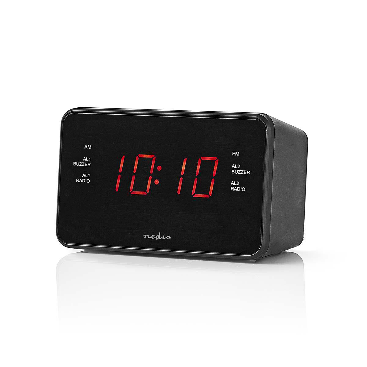 Nedis digitale wekkerradio met AM/FM-radio en AUX-ingang / zwart