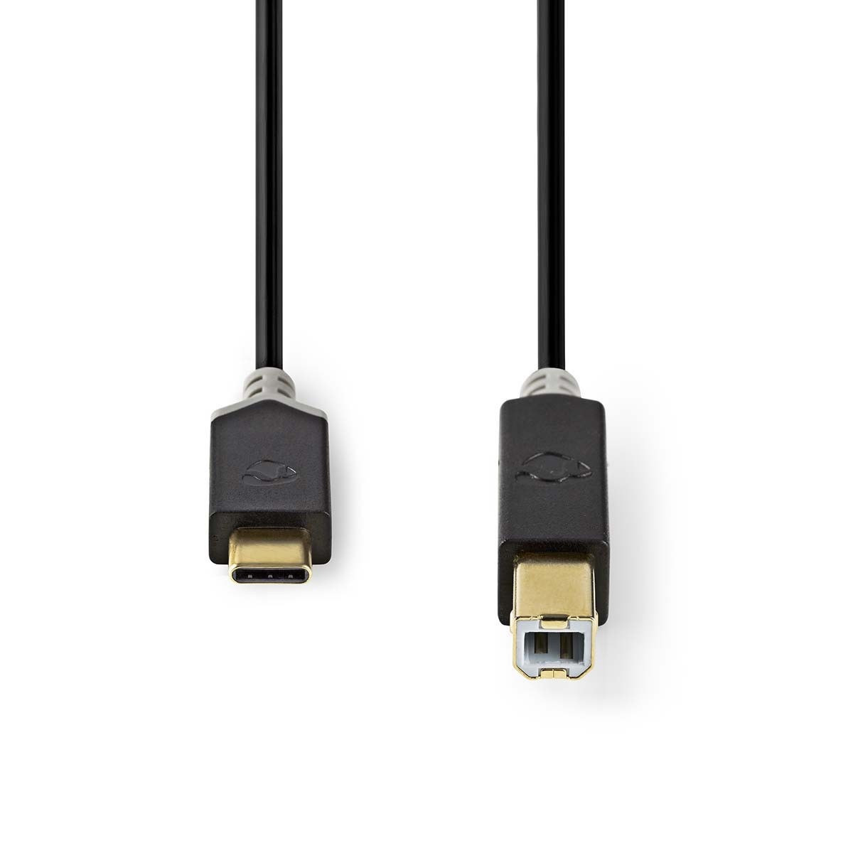 Nedis USB-C naar USB-B kabel - USB2.0 - tot 2A / zwart - 2 meter - Afbeelding 2