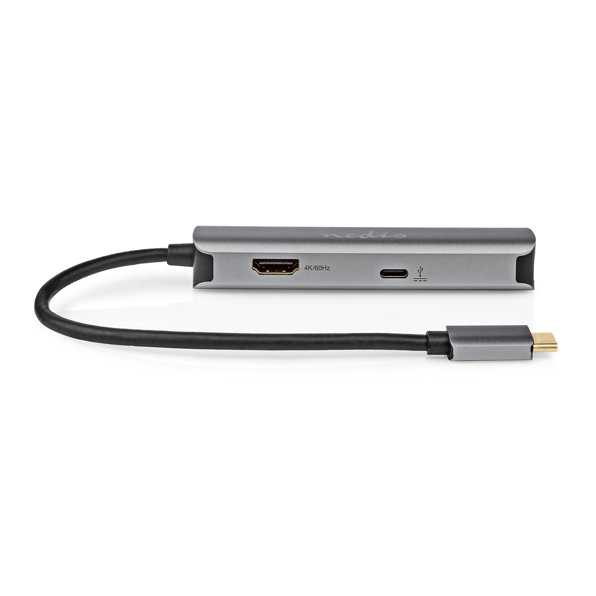 Nedis USB-C naar HDMI 4K 60Hz, USB-A, USB-C PD 100W en RJ45 adapter / grijs - 0,20 meter - Afbeelding 2