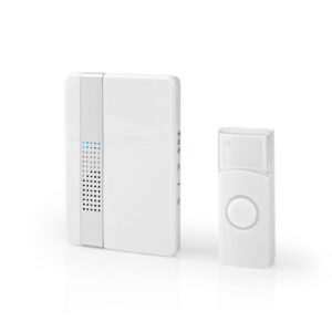 Draadloze Deurbelset | Netvoeding | 220 - 240 V AC 50 Hz | 1x CR2032 | Volume: 80 dB | Signaalbereik: 300 m | IP44 | 36 Melodiën | 1 Ontvanger | Wit