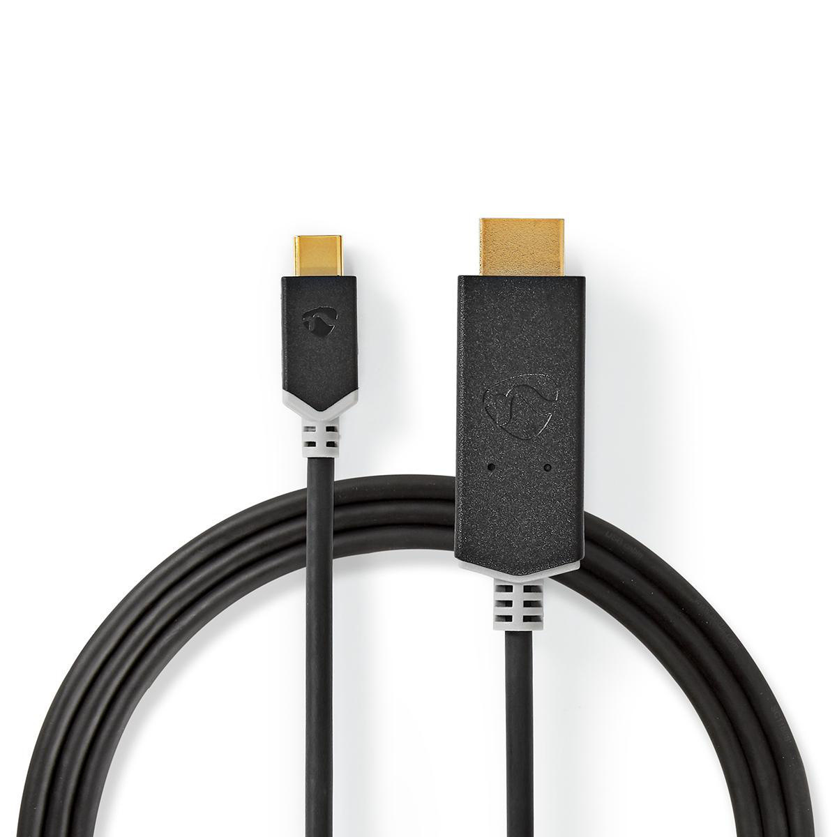 Nedis USB-C naar HDMI 4K 60Hz kabel / zwart - 2 meter - Afbeelding 2