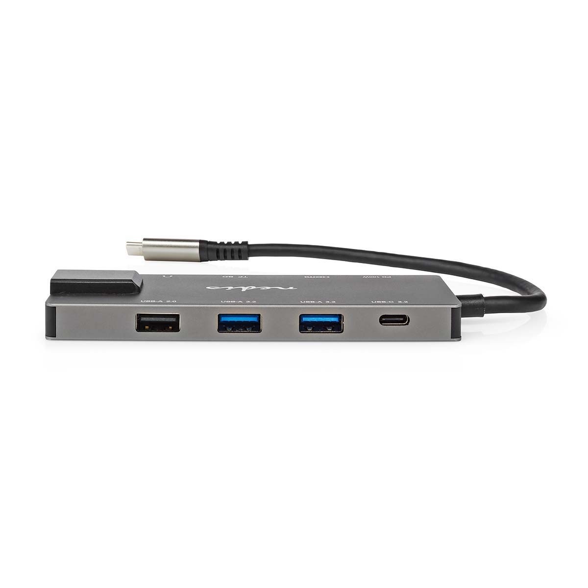 Nedis USB-C naar HDMI 4K 60Hz, USB-A/USB-C, USB-C PD 100W, RJ45, 3,5mm en (Micro) SD adapter / grijs - 0,20 meter - Afbeelding 3