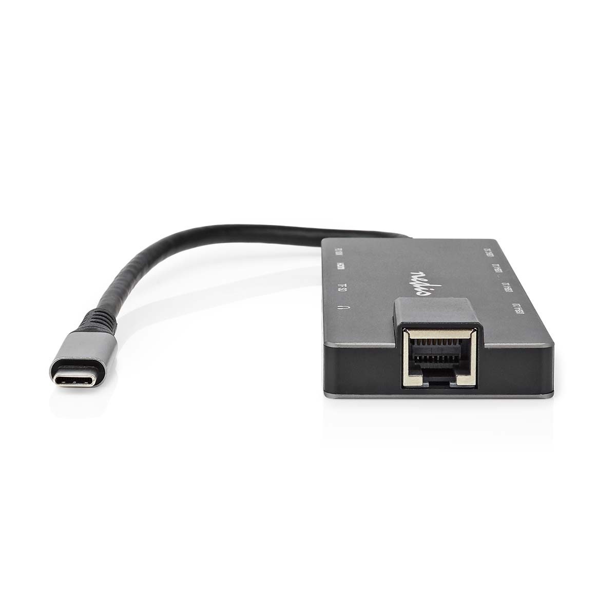 Nedis USB-C naar HDMI 4K 60Hz, USB-A/USB-C, USB-C PD 100W, RJ45, 3,5mm en (Micro) SD adapter / grijs - 0,20 meter - Afbeelding 4