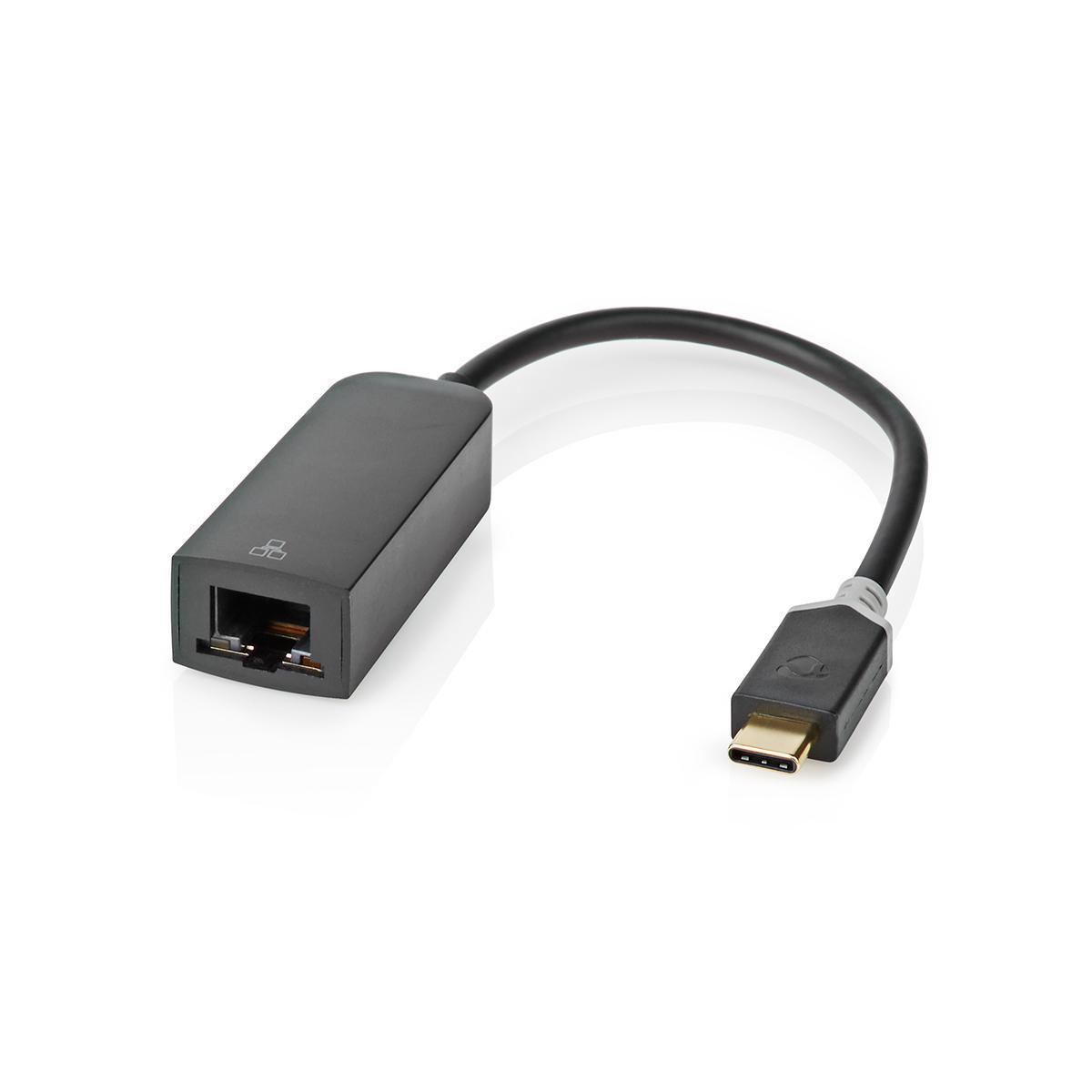 Nedis USB-C naar RJ45 Gigabit Ethernet LAN adapter - USB3.0 - CAT6 / zwart - 0,20 meter - Afbeelding 3