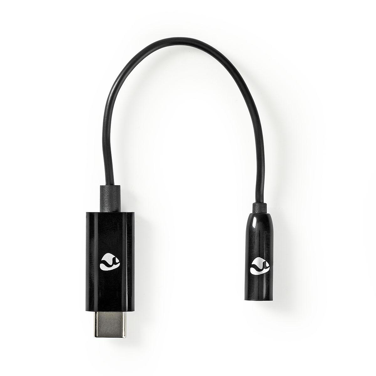 Nedis USB-C naar 3,5mm Jack audio adapter - actief - High-Res audio / zwart - 0,15 meter - Afbeelding 2