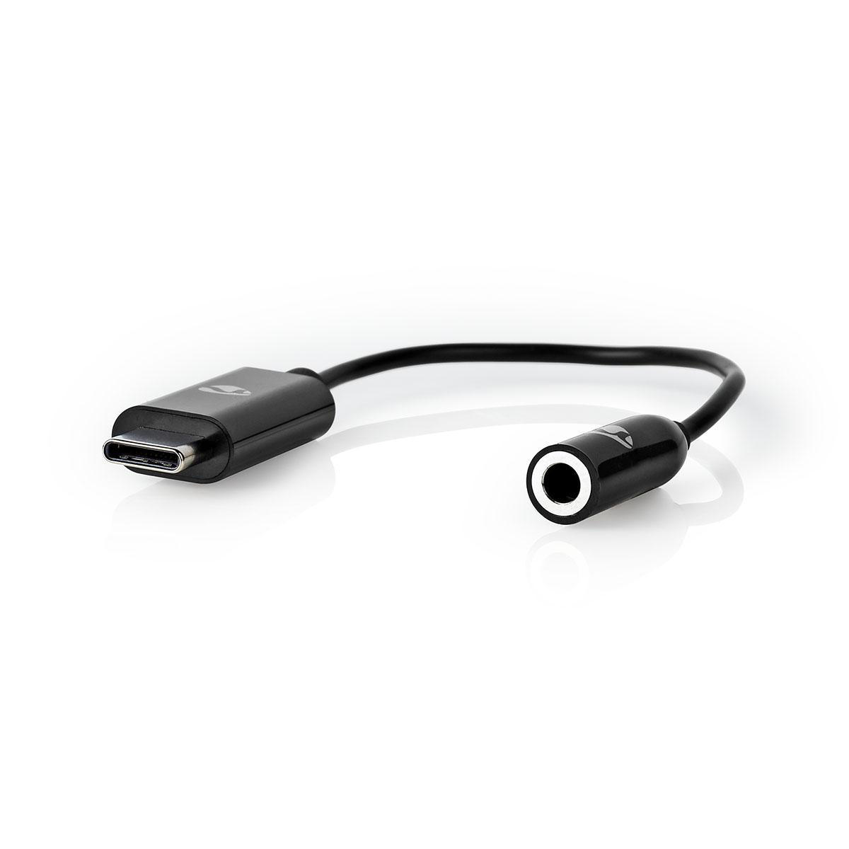 Nedis USB-C naar 3,5mm Jack audio adapter - actief - High-Res audio / zwart - 0,15 meter - Afbeelding 3