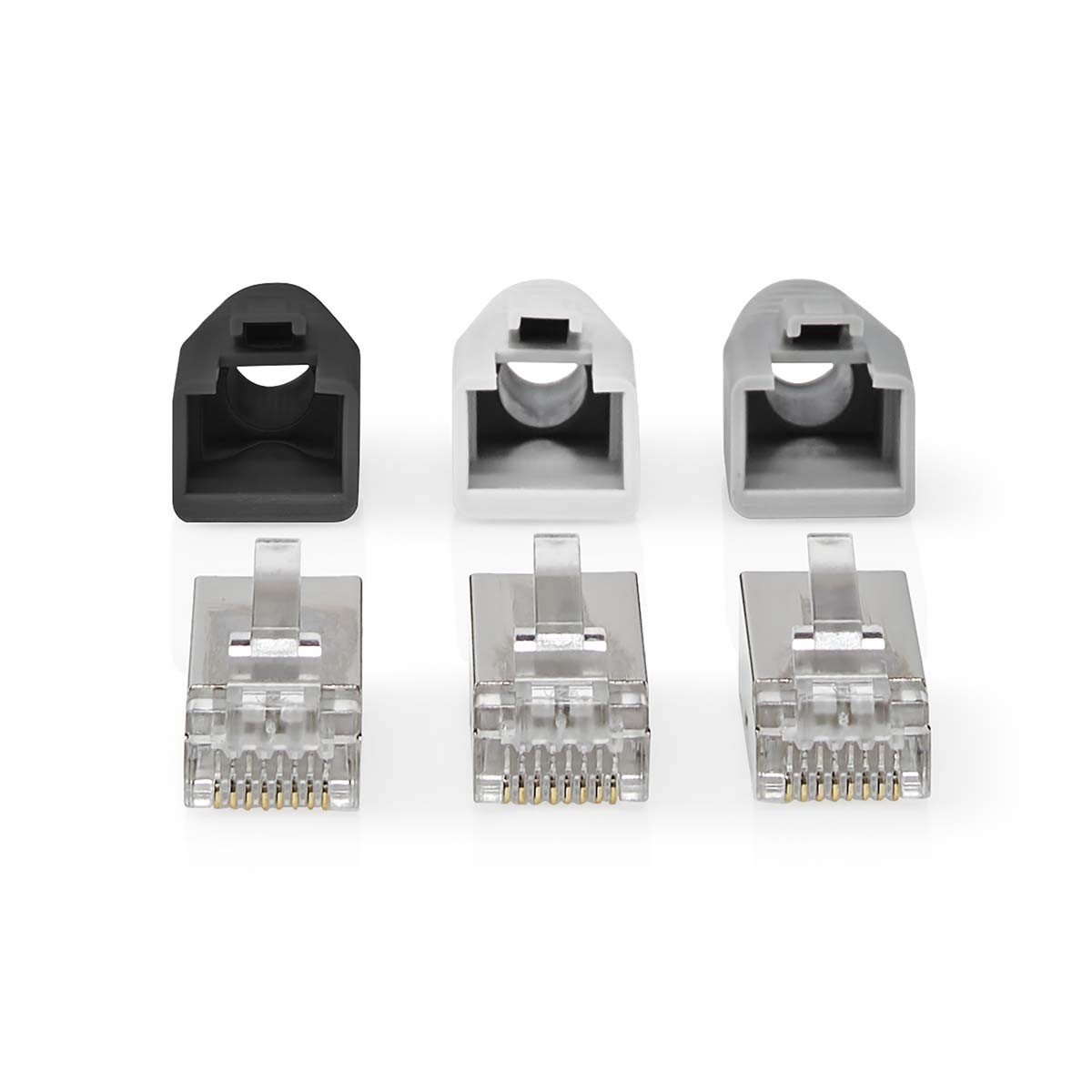 Nedis RJ45 krimp connectoren (STP) met doorsteekmontage voor CAT6 netwerkkabel (vast/flexibel) - 10 stuks (incl. huls) - Afbeelding 3