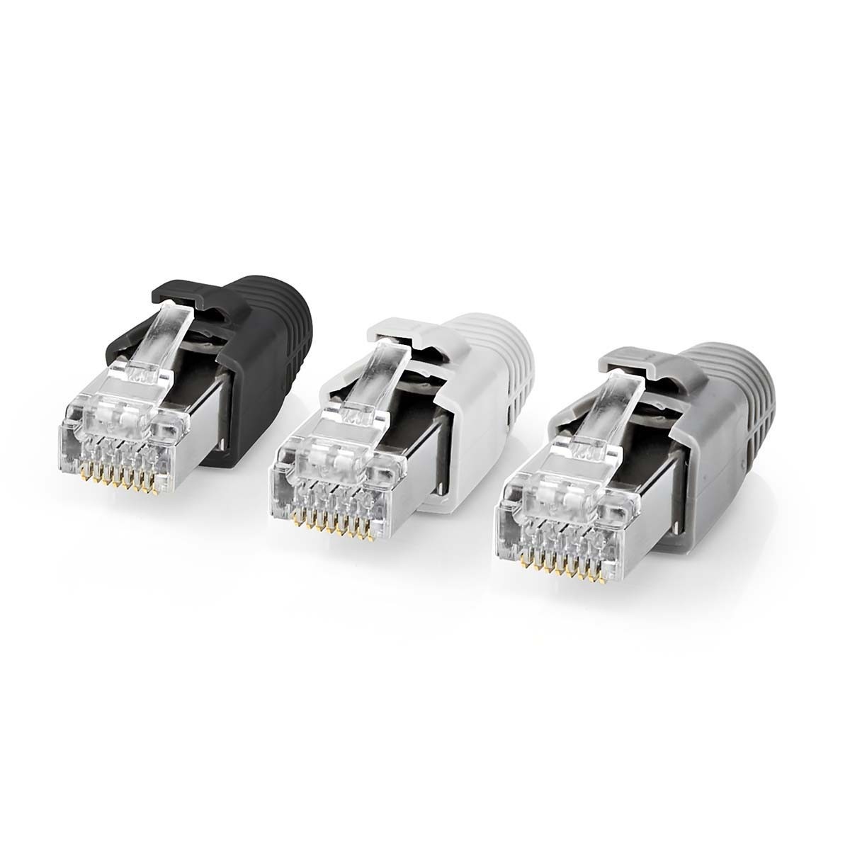 Nedis RJ45 krimp connectoren (STP) met doorsteekmontage voor CAT7 netwerkkabel (vast/flexibel) - 10 stuks (incl. huls) - Afbeelding 2
