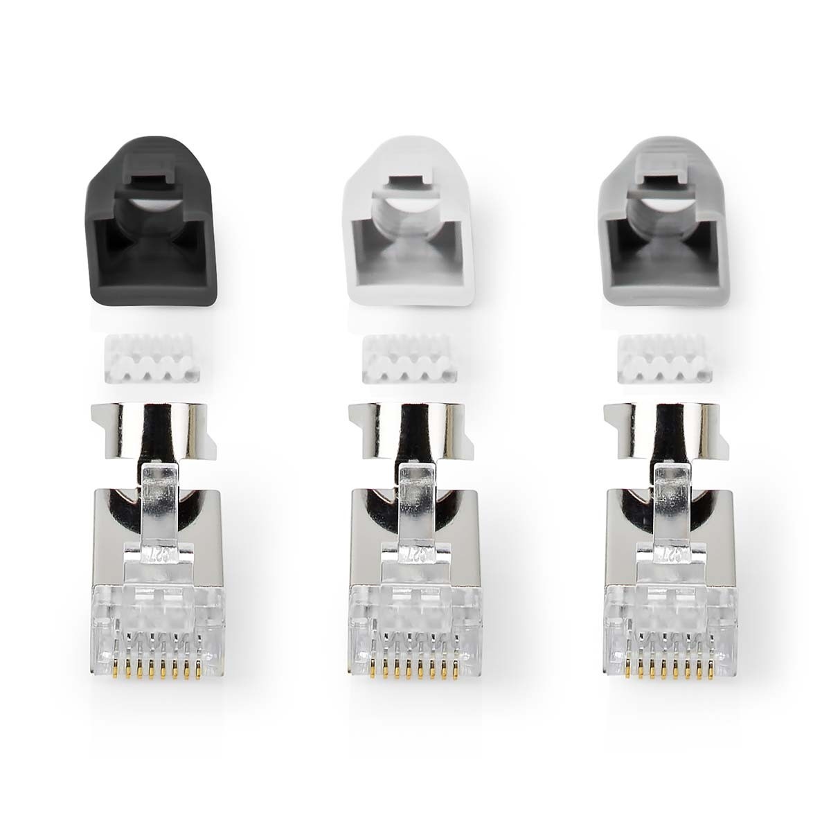 Nedis RJ45 krimp connectoren (STP) met doorsteekmontage voor CAT7 netwerkkabel (vast/flexibel) - 10 stuks (incl. huls) - Afbeelding 3