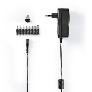 Universele AC-Stroomadapter | 18 W | 3 / 4.5 / 5 / 6 / 7.5 / 9 / 12 V DC | 1.10 m | 1.5 A | 8 plug(s) | Zwart