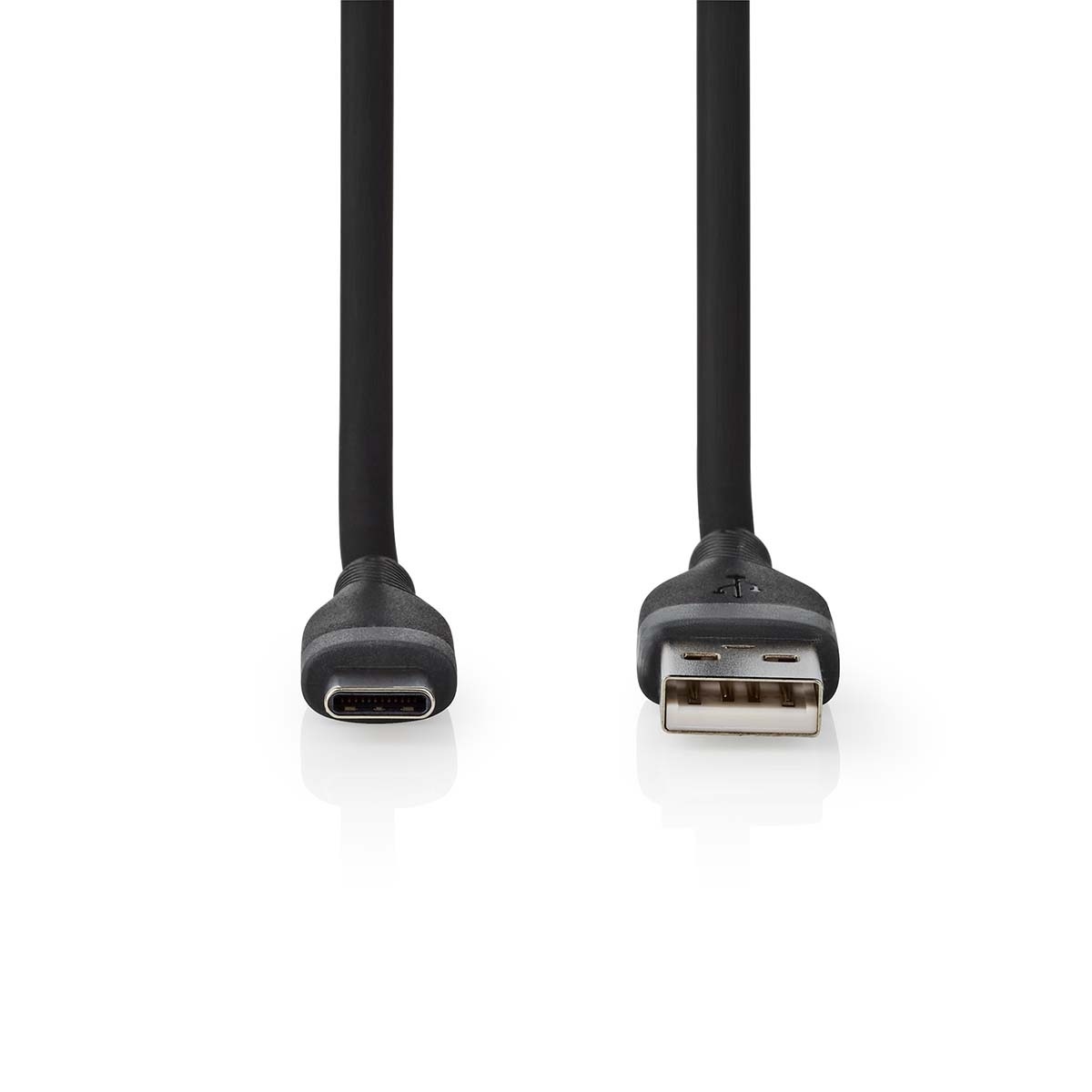 Nedis USB-C naar USB-A siliconen kabel - USB2.0 - PD 15W / zwart - 1,5 meter - Afbeelding 2