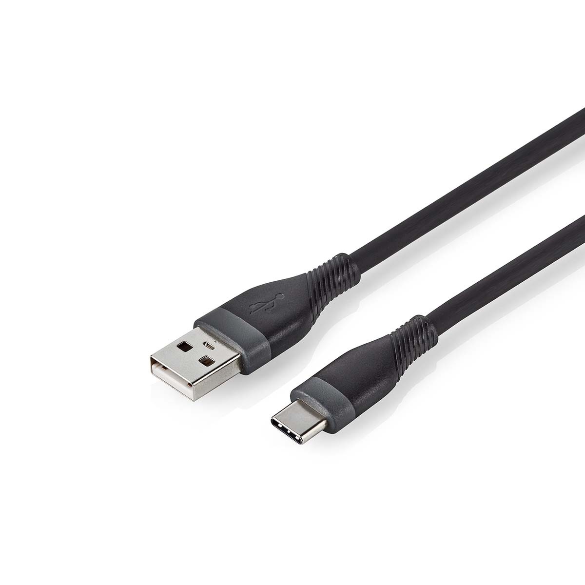 Nedis USB-C naar USB-A siliconen kabel - USB2.0 - PD 15W / zwart - 1,5 meter - Afbeelding 3