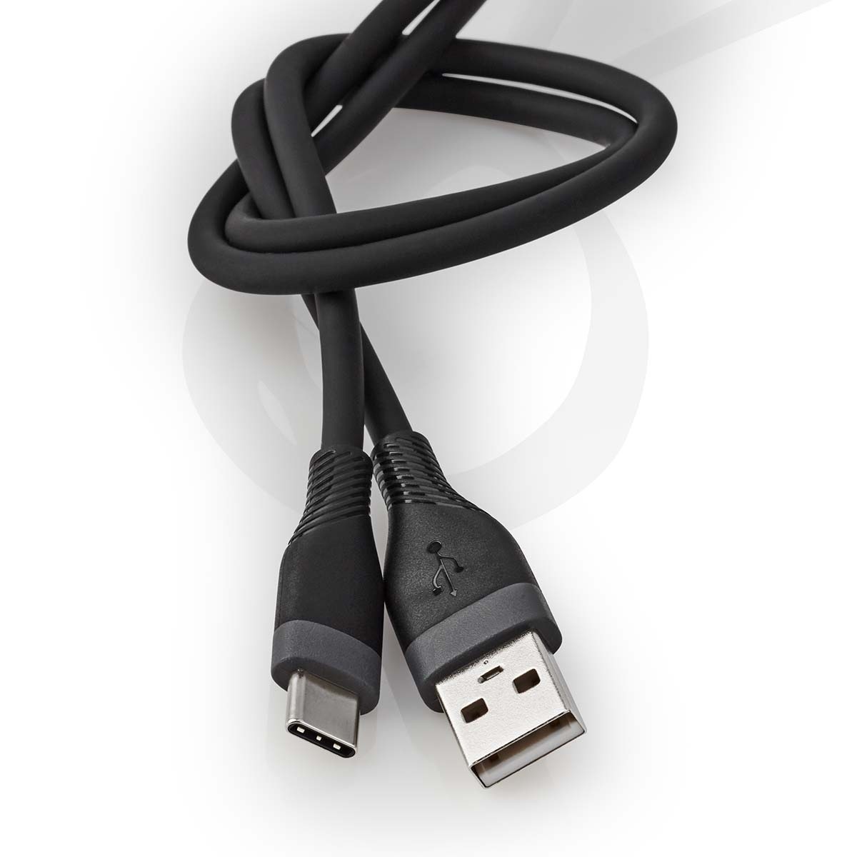 Nedis USB-C naar USB-A siliconen kabel - USB2.0 - PD 15W / zwart - 1,5 meter - Afbeelding 5
