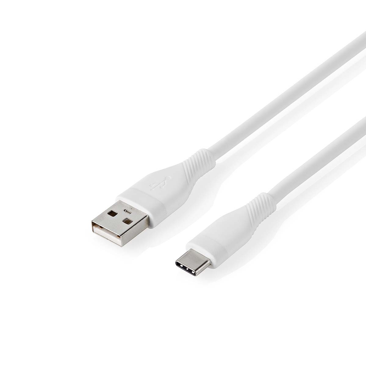 Nedis USB-C naar USB-A siliconen kabel - USB2.0 - PD 15W / wit - 1,5 meter - Afbeelding 3