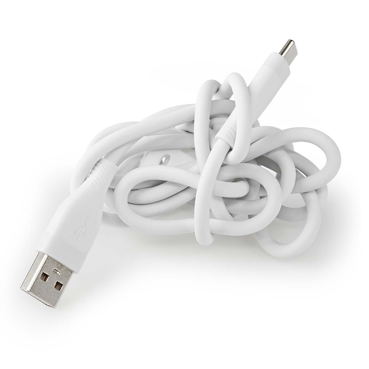 Nedis USB-C naar USB-A siliconen kabel - USB2.0 - PD 15W / wit - 1,5 meter - Afbeelding 4