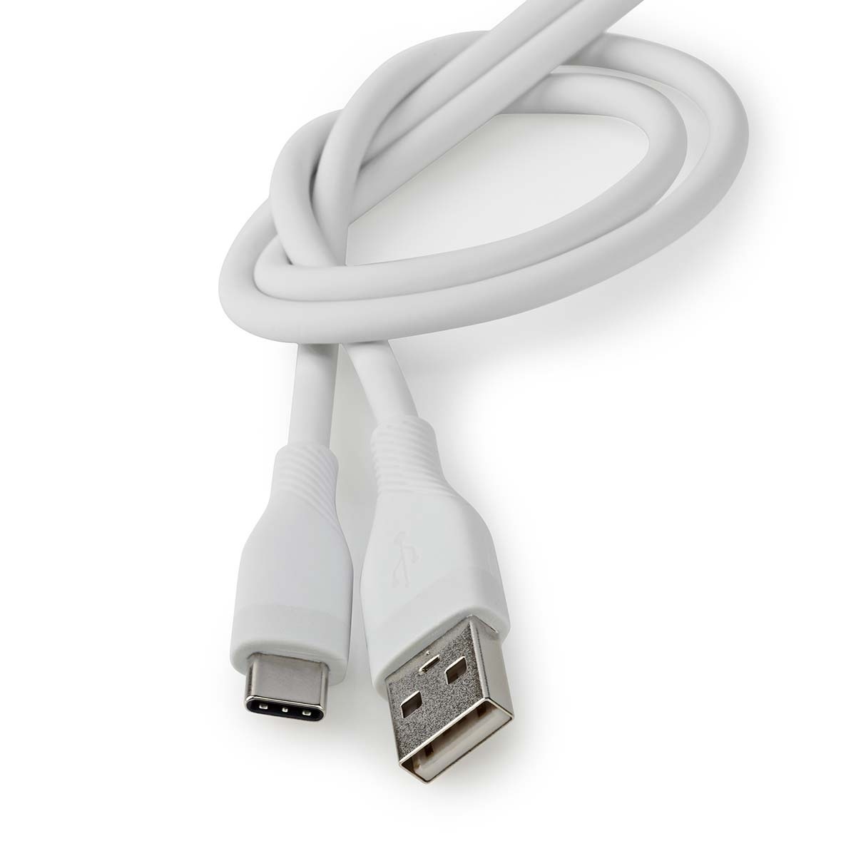 Nedis USB-C naar USB-A siliconen kabel - USB2.0 - PD 15W / wit - 1,5 meter - Afbeelding 5