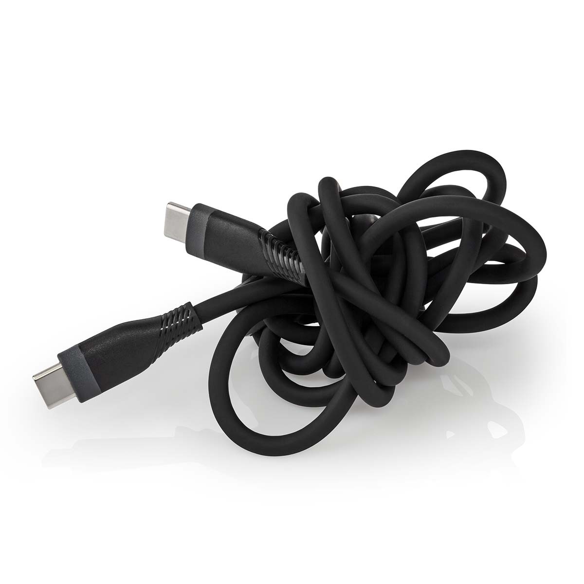 Nedis USB-C naar USB-C siliconen kabel - USB2.0 - PD 60W / zwart - 1,5 meter - Afbeelding 4