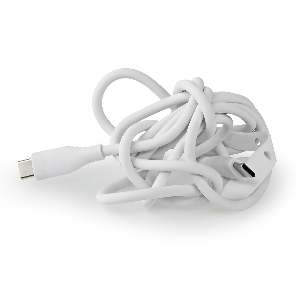 Nedis USB-C naar USB-C siliconen kabel - USB2.0 - PD 60W / wit - 1,5 meter - Afbeelding 4