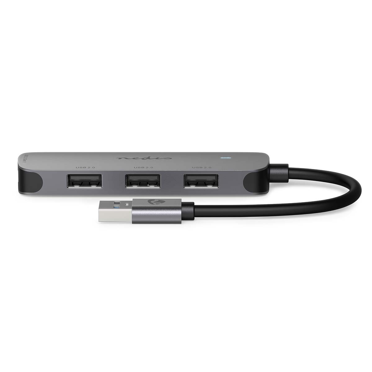 Nedis USB hub met 4 poorten - USB2.0/USB3.0 - busgevoed / grijs - 0,10 meter - Afbeelding 2