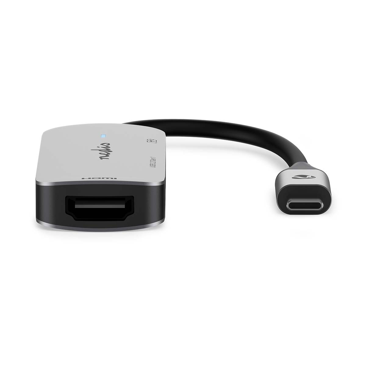 Nedis USB-C naar HDMI 4K 30Hz, USB-A en USB-C PD 100W adapter / grijs - 0,10 meter - Afbeelding 4